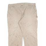 CARHARTT Mens Beige Cotton Blend Regular Straight Trousers W42 L32 Workwear