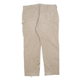 CARHARTT Mens Beige Cotton Blend Regular Straight Trousers W42 L32 Workwear