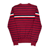 Tommy Hilfiger Striped Sweater - Large White Cotton