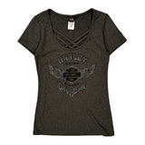 Harley Davidson Graphic T-Shirt - Small Gray Cotton Blend