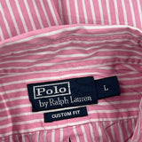 Polo By Ralph Lauren Striped Shirt - Large Pink Cotton