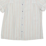 MARC JACOBS Womens Blue Striped Shirt Short Sleeve Button Neck S Cotton