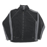 COLUMBIA Mens Black & Grey Fleece Jacket XL Polyester Blend Outdoor Zip