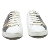 FENDI Logo Stripe Mens Sneaker Leather UK 7 Designer Luxury Casual Footwear