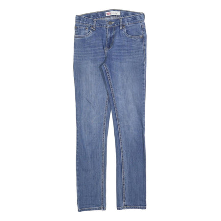 LEVI'S 510 Slim Girls Jeans Blue Denim W26 L29 Cotton Blend Zip Classic Fit