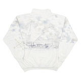 Mens White Cotton Blend Panama City Beach Pullover Sweatshirt XL Nautical Design