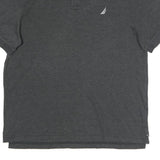 NAUTICA Mens Grey & White Short Sleeve Plain Polo Shirt L Classic Cotton Blend