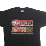 ALL TIME PRO Mens Black Red & Gold Graphic T-Shirt 2XL Short Sleeve Crew Neck SF