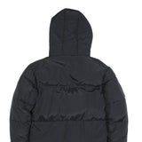 KARL KANI Mens Black Polyester Zip Hooded Puffer Jacket S Lightweight Winter