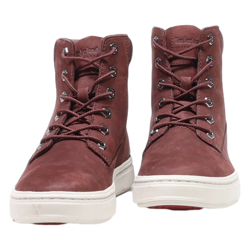 TIMBERLAND Chukka Boots Maroon Synthetic Womens UK 5