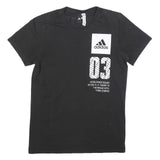 ADIDAS Mens Black 03 Graphic T-Shirt M Short Sleeve Crew Neck Sport Casual
