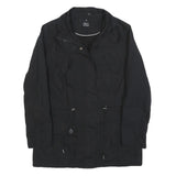 ELLEN AMBER Womens Black Jacket S Cotton Blend Zip Utility Casual Lightweight