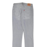 LEVI'S Womens Slim Grey Denim Light Wash Jeans W26 L30 Straight Cotton Blend Zip