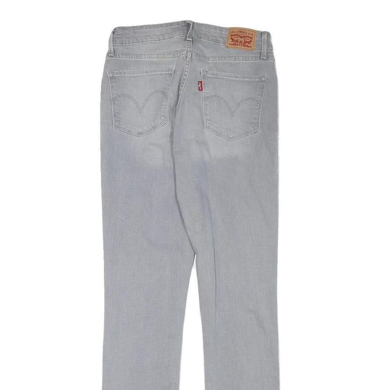 LEVI'S Womens Slim Grey Denim Light Wash Jeans W26 L30 Straight Cotton Blend Zip