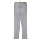 LEVI'S Womens Slim Grey Denim Light Wash Jeans W26 L30 Straight Cotton Blend Zip
