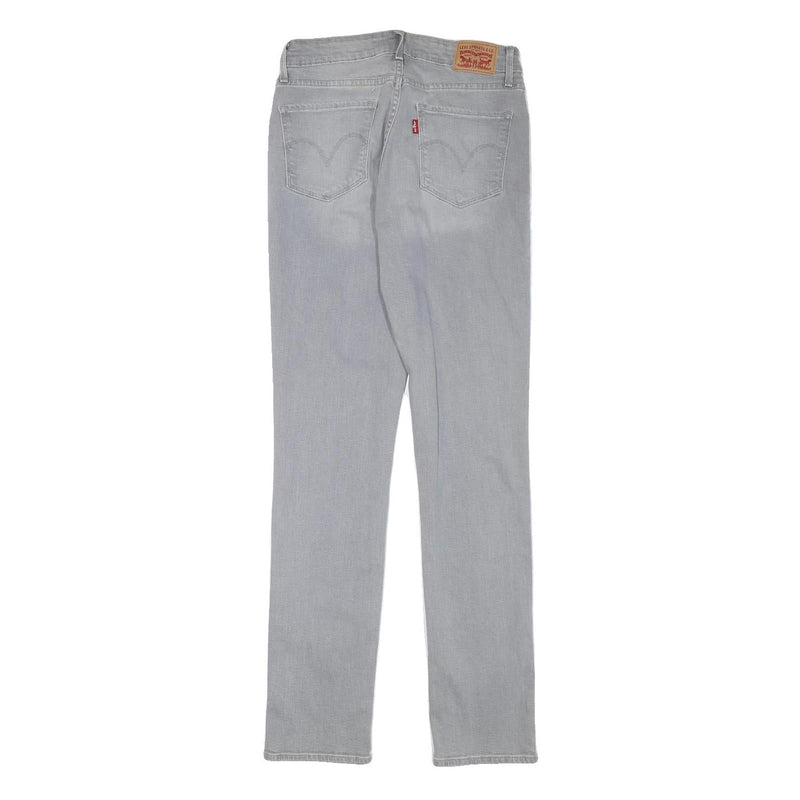 LEVI'S Womens Slim Grey Denim Light Wash Jeans W26 L30 Straight Cotton Blend Zip