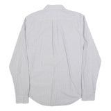 LACOSTE Mens White & Blue Checked Shirt M Button Down Collar Long Sleeve Cotton