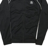 ADIDAS Mens Black & White Sports Track Jacket M Polyester Blend Zip Classic