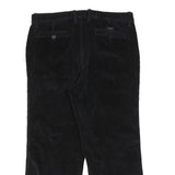 DENVER HAYES Mens Black Cotton Blend Regular Straight Trousers W36 L27 Stylish