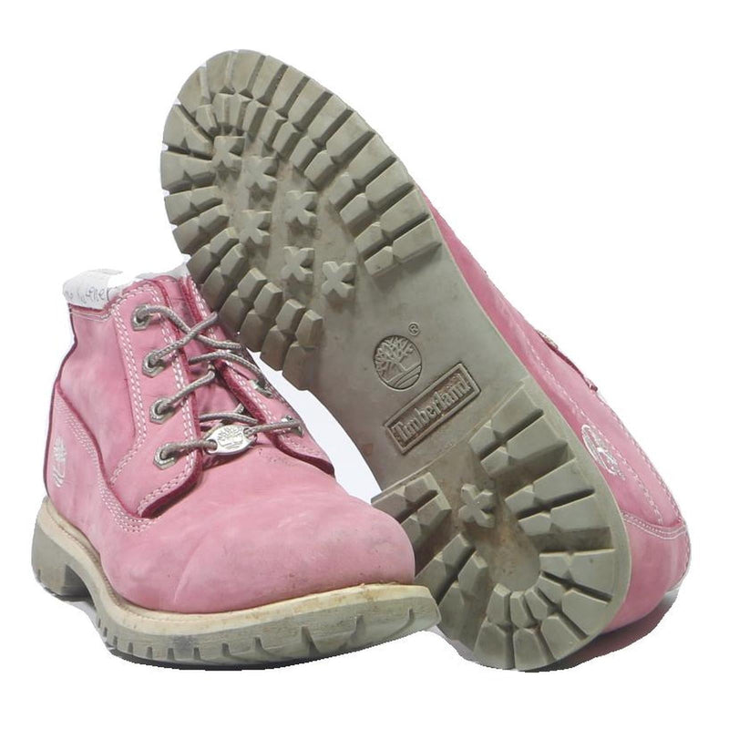 TIMBERLAND Womens Pink Leather Ankle Boots UK 8 Durable Casual Footwear