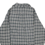 JACHS Mens Black & White Check Shirt M Casual Cotton Long Sleeve Button