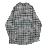 JACHS Mens Black & White Check Shirt M Casual Cotton Long Sleeve Button