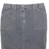 ELIE TAHARI Womens Grey Denim Mini Skirt Cotton Blend Comfortable Casual Pockets