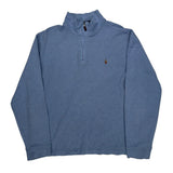 Polo By Ralph Lauren 1/4 Zip - Large Blue Cotton