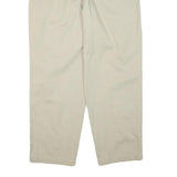 DOCKERS Mens Relaxed Beige Cotton Blend Trousers W32 L27 Zip Closure Casual