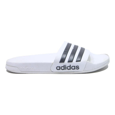 ADIDAS Adilette White Black Mens Slide Sandals Synthetic UK 11 Comfortable Pool