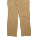 DICKIES Mens Cotton Blend Beige Regular Fit Straight Leg Trousers W34 L32