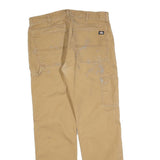 DICKIES Mens Cotton Blend Beige Regular Fit Straight Leg Trousers W34 L32