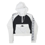 KAPPA Womens Black & White Logo Print Zip Up Jacket XS Polyester Blend