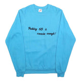 JERZEES Womens Blue Pushing 60 Exercise Enough Crew Neck L Sweatshirt Casual