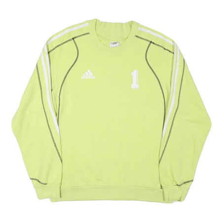 ADIDAS Mens Green Crew Neck M Cotton Blend Sweatshirt Sports Casual