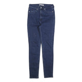 CALVIN KLEIN JEANS Womens Slim Blue Denim Skinny Cotton W28 L32 Zip Pockets
