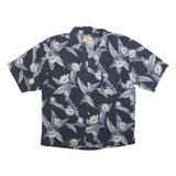 JAMAICA JAXX Mens Blue Floral Silk Shirt XL Summer Casual Beachwear