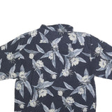 JAMAICA JAXX Mens Blue Floral Silk Shirt XL Summer Casual Beachwear