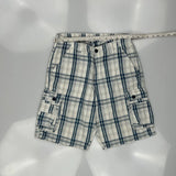 Lee Checked Cargo Shorts - 29W 9L Blue Cotton