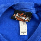 Age 11-12 Harley Davidson T-Shirt - Medium Blue Cotton