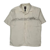 Harley Davidson Graphic Short Sleeve Shirt - Large Cream Polyester