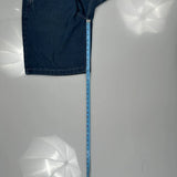 Skull Print Fubu Graphic Denim Shorts - 32W 10L Blue Denim