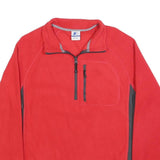 STARTER Mens Red & Grey Sports Style Jumper Pullover Plain Crew Neck Basic Knit