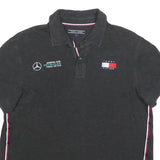 TOMMY HILFIGER Womens Black Formula One Team Short Sleeve Polo Shirt M Racing