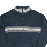 J.B BUCK Mens Blue & Grey Half Zip XL Cotton Sweatshirt Casual Retro Knitted