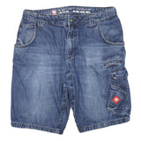 ENGELBERT STRAUSS Mens Denim Blue Cargo Shorts XL W32 Casual Workwear