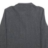 POLO RALPH LAUREN Mens Grey Jumper Cotton Pullover V-Neck S Classic Zip Knitwear