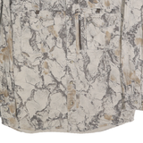 Mens Beige & Grey Cotton Long Sleeve Shirt M Outdoor Camouflage Button Pocket