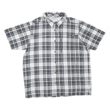 COLUMBIA Mens Black & White Check Shirt 2XL Button Front Outdoor Casual Cotton