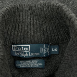 Polo By Ralph Lauren 1/4 Zip - Large Grey Wool